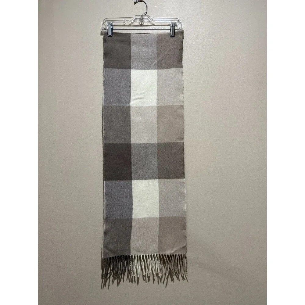 English Cashmere Tartan Plaid Scarf Fringe Soft Wool Winter Wrap Shawl